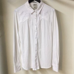 Ariat White T-shirt pearl snap